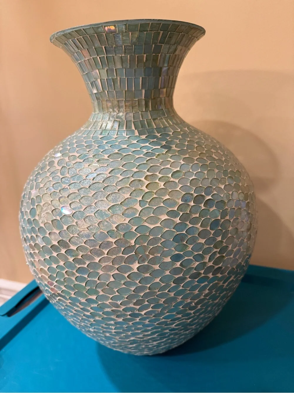 Pier 1 New Sea Glass Mosaic Decorative Vase